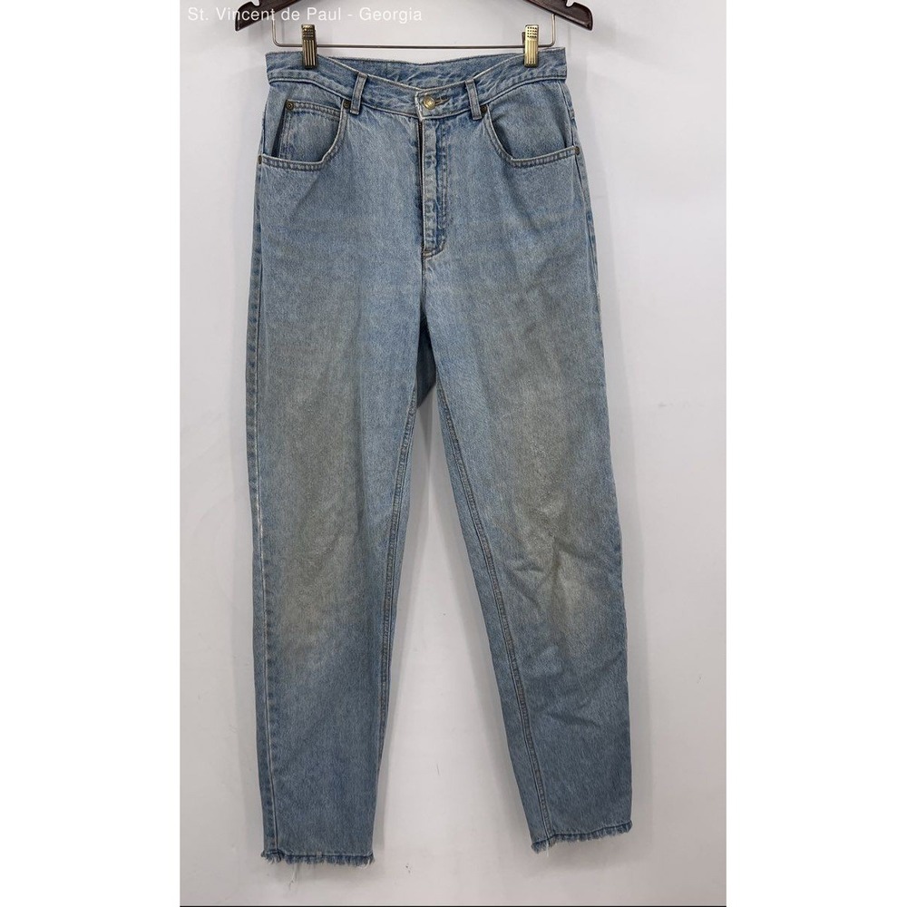 Liz Wear Light Wash Tapered 100% Cotton Distressed Jeans Women's‎ 10 Cropped